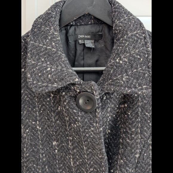 Zara Black and White Tweed Jacket 80% wool - Picture 5 of 16